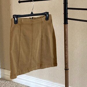 Free People mustard jean skirt